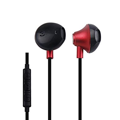 Headset, Wired 3.5MM Earphones Earbuds Headphones with Remote and Microphone for iPhone/Sony/Sumsung (iPhone 3.5mm Wired Headphones Red)