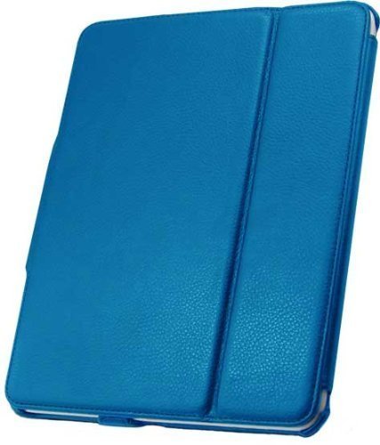 Unlimited Cellular 888-0003-BLU Leather Flip Book Case & Folio for Apple iPad 2, iPad 3, iPad 4, Blue