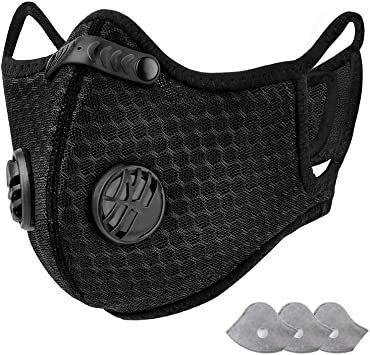 AstroAI Dust Face Mask with Filters - Personal Protective Adjustable Reusable for Running, Cycling, Outdoor Activities