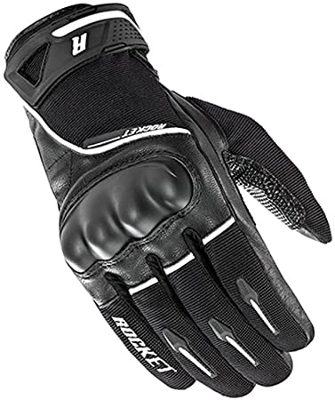 Joe Rocket Supermoto Mens On-Road Motorcycle Leather Gloves - Black/White/Medium