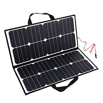 Cewaal 18V 50W Portable Folding Monocrystalline Silicon Power Solar Charging Battery Backup Pack Charger For Mobile Phon