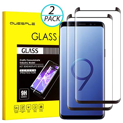 QUESPLE Galaxy S9 Glass Screen Protector, [2-Pack] Update Version Tempered Glass Screen Protector [9H Hardness][Anti-Scratch][Anti-Bubble] [High Definition] [Ultra Clear] for Samsung Galaxy S9