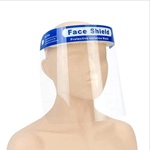 30PCS Reusable Face Shield, Plastic Safety Face Shield Reusable Full Face Transparent Breathable Visor Windproof Dustproof Hat Shield Protect Eyes And Face With Protective Clear Film Elastic Band