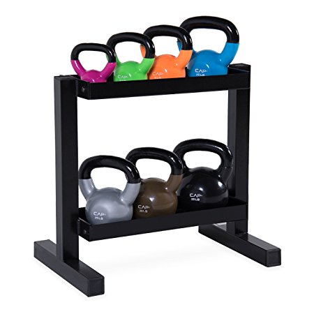 CAP Barbell Kettlebell Set with Rack, 140 lb