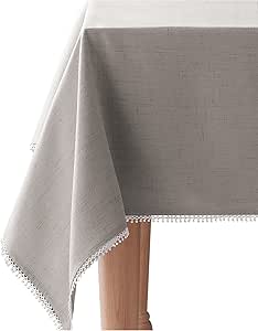 Lenox French Perle Solid 60"x102" rectangle Tablecloth, Dove Grey