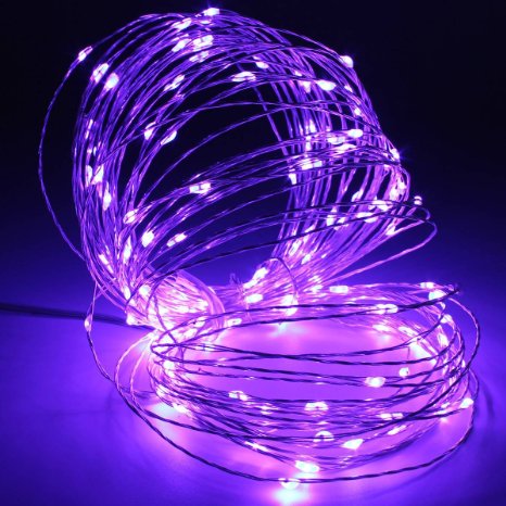 KINGSO 150 LED 72 Feet Solar Powered Starry String Lights Silver Copper Wire Fairy Lighting For Outdoor Gardens Homes Christmas Party Landscape Patio Bedroom Camping Waterproof Purple