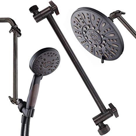Hotel Spa 11" Solid Brass Adjustable Shower Extension Arm with Lock Joints. Lower or Raise Any Rain or Handheld Showerhead to Your Height & Angle / 2-Ft Range – Universal Connection, Oil Rubbed Bronze
