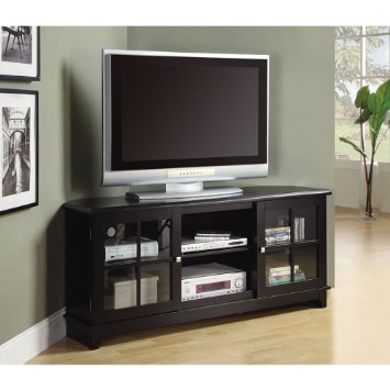 Monarch Specialties Veneer Top Length TV Console, 60-Inch, Black