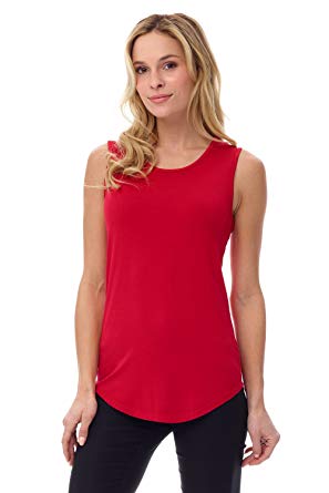 Rekucci Women's Soft Jersey Knit Sleeveless Tank Top (S-XXL)