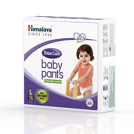 Himalaya Total Care Baby Pants Diapers, Large, 76 Count
