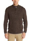 Geoffrey Beene Mens Long-Sleeve Ribbed-Panel Quarter-Zip Sweater