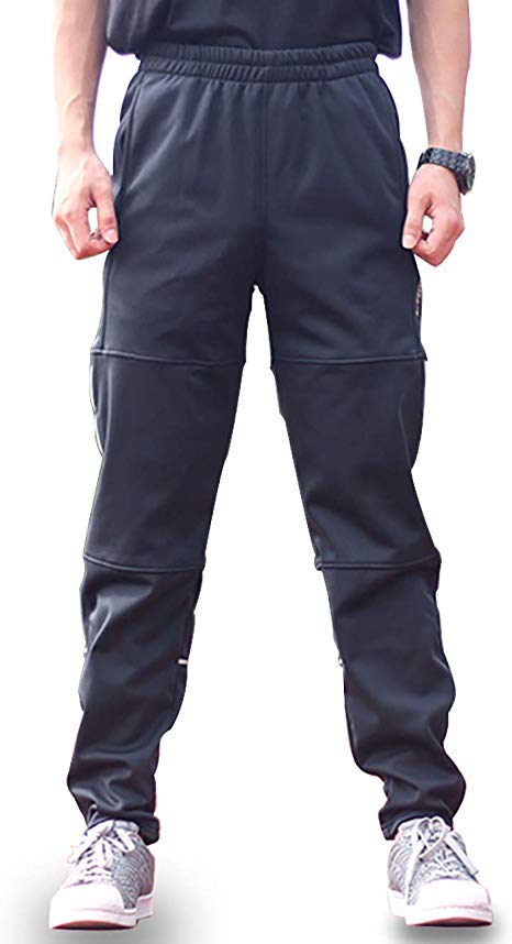 LAMEDA Men's Windproof Cycling Pants Winter Fleece Pants Thermal Athletic Pants Running Hiking Pants