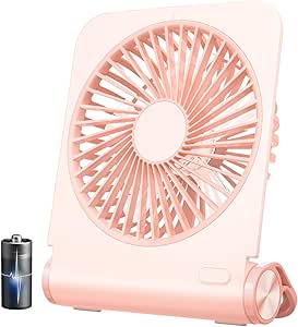 EasyAcc Small Powerful Desk Fan, 2000 Rechargeable Battery Fan - Fuly Foldable, Strong Wind, 4 Speeds - USB C Fan for Home, Travel, Cruise, Sporting Events, Hot Flashes - Ideal Gift for Men Women