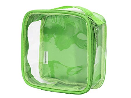 Clear TSA Approved 3-1-1 Travel Toiletry Bag/Transparent See Through Organizer (Green)