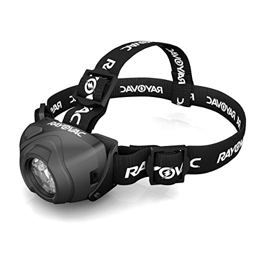 Rayovac Virtually Indestructible LED Headlamp Flashlight, 300 High Lumens Headlight Flashlight - Super Bright High Mode LED for Running, Camping and Safety Uses