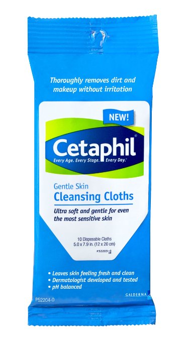 Cetaphil Gentle Cleansing Cloth, 10 Count (Pack of 12)