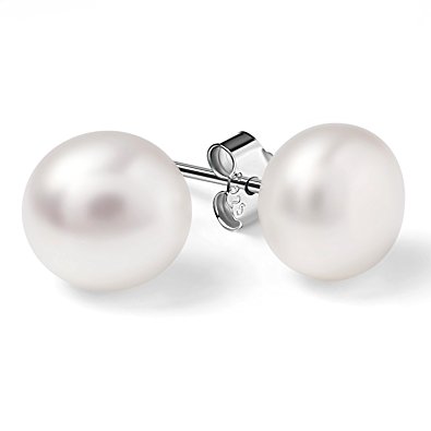 B.Catcher Women Earring Sets AAAA Freshwater Cultured Pearl Button Ball Stud Earrings