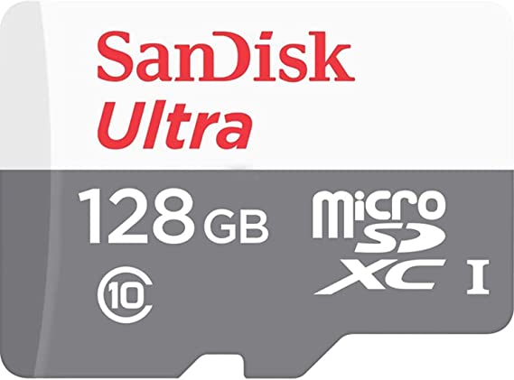 SanDisk 128GB Ultra MicroSDHCTM UHS-I Memory Card, White/Grey, MicroSD, SDSQUNS-128G-GN6MN