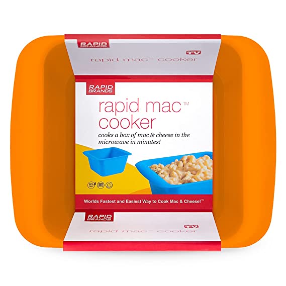 Rapid Mac Cooker | Microwave Macaroni & Cheese in 5 Minutes | Perfect for Dorm, Small Kitchen or Office | Dishwasher-Safe, Microwaveable, BPA-Free… (Orange, 1Pack)
