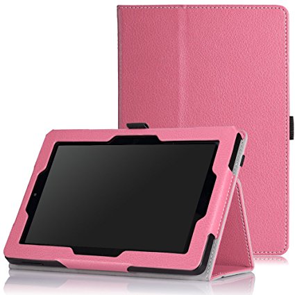 MoKo Case for Fire HD 7 2014 - Slim Folding Cover with Auto Wake / Sleep for Amazon Kindle Fire HD 7 Inch 4th Generation Tablet (Not Fits HD 7 2015), PINK