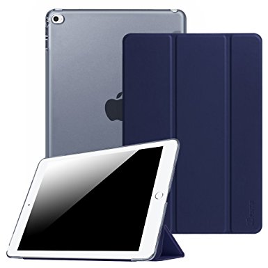 iPad Air 2 Case - Fintie Ultra Slim Lightweight Smart Shell Standing Case with Translucent Frosted Back Cover Supports Auto Wake / Sleep for Apple iPad Air 2 (iPad 6) 2014 Model, Navy