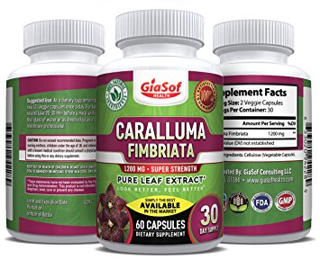 GiaSof Health Caralluma Fimbriata Extract 1200 Mg. Super Strength | Weight Loss | Fat-Carb Blocker| Lose Weight Fast | Natural Appetite Suppressant | Block Fat Intake and Storage | Build Muscle