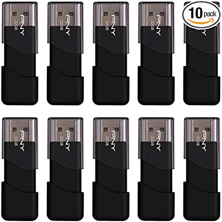 PNY 32GB Attaché 3 USB 2.0 Flash Drive, 10-Pack