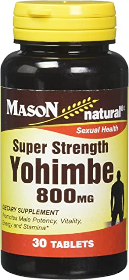 Mason Vitamins Super Strength Yohimbe 800 mg Tablets, 60 Count