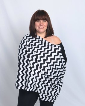 Happy Mommy Infinity Nursing Cover Scarf Best Privacy Solution For Breastfeeding Baby in Public Black and White Chevron Design