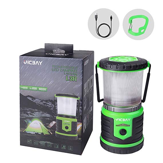 VICBAY Rechargeable LED Lantern Bright Light, 200 Hours Longest Lasting Rechargeable Lanterns for Emergency with 6 Lighting Modes, LED Camping Lantern Emergency Lantern with Phone Charger