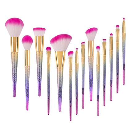 Docolor Makeup Brushes, 14 1 Kabuki Brush Set with Foundation Powder Concealers Eye Makeup Brushes and Blending Brushes, Cosmetic Brushes for power, Liquid and Cream