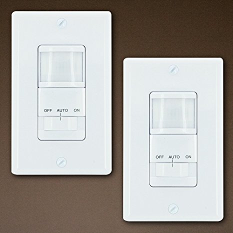 GE 2-Pack Motion Sensor On/Off Light Switch Timer, White