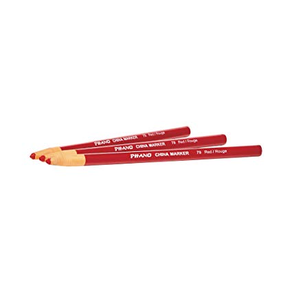 DIXON Industrial Phano Peel-Off China Marker Pencils, Red, 12-Pack (00079)
