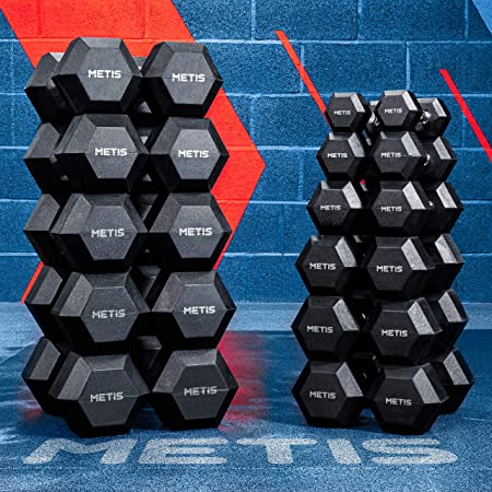 METIS Hex Dumbbells 6lbs – 66lbs Options [Pair] | Strength Training Hand Weights | Exercise Equipment | Weights Dumbbells Set | Pair of Dumbbell Weights