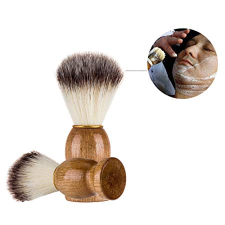 SMTSMT Men Shaving Bear Brush Best Badger Hair Shave Wood Handle Razor Barber Tool