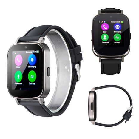 YEMON Smart Watch Phone for Android Smart Watches Bluetooth with Camera Curved Face Smartwatch (Black)