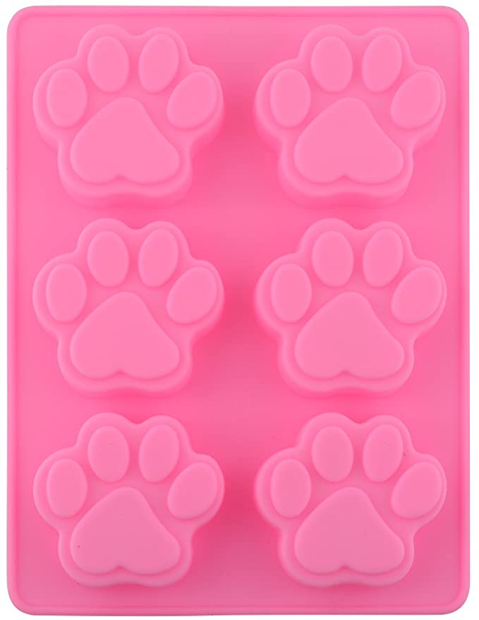 POPBLOSSOM BargainRollBack Silicone Dog Pet Animal Paw Print Ice Cube Chocolate Soap Candle Tray Mold Party Maker, MIX