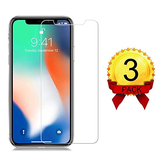 [3 Pack] iPhone Xs/X Glass Screen Protectors Eastoan iPhone Xs/X Tempered Glass Screen Protector [3D Touch] [9H Hardness] [No Bubble] Compatible with iPhone Xs/X[5.8 Inch]