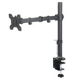 WALI Single LCD Monitor Desk Mount Stand Fully Adjustable Fits One Screen up to 27 Full Motion Tilt Swivel Rotate 22 lbs Capacity C-Clamp Base and Optional Grommet Base WL-M001