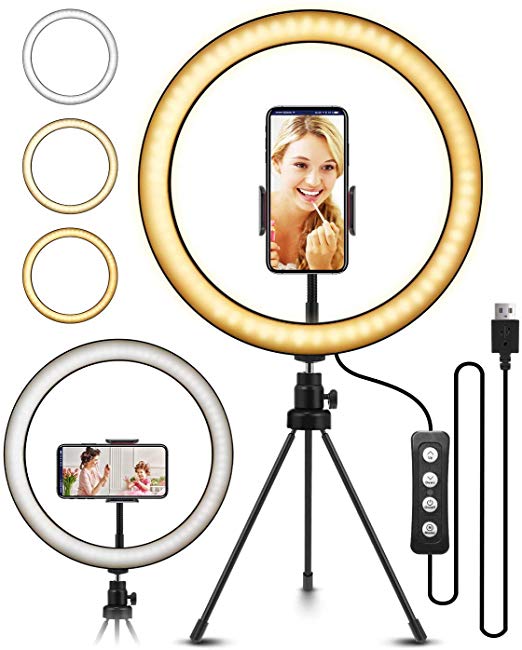 ELEGIANT Ring Light, 10.2" LED Ring Light Tripod Photo Video LED Lighting Kit, Adjustable Color Temperature 2700K-5500K, Light Stand, 11 Levels of Brightness for Portrait YouTube Video, Vlog, Makeup