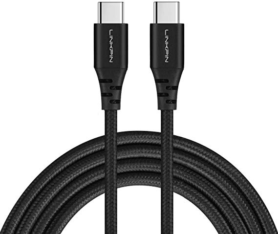 USB C to USB C 100W / 5A PD Fast Charging Cable, LINKPIN USB Type-C to USB Type-C Nylon Double-braided Cord Compatible with Samsung Galaxy Note 8 S8 S8  S9, iPad Pro 2018, Google Pixel, Nexus 6P, Huawei Matebook, MacBook etc – Black (4ft, 1.2m)