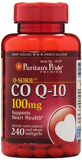 Puritans Pride Q-SORB Co Q-10 100 mg-240 Rapid Release Softgels