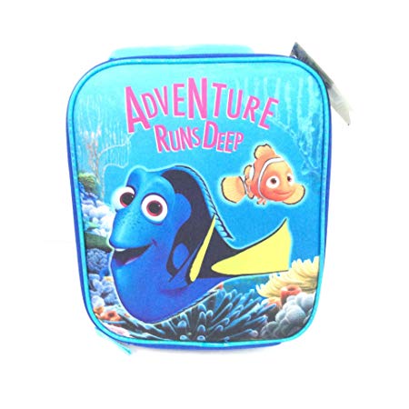 Disney Pixar Finding Dory Upright Vertical Soft Lunch Bag 9" X 7.5" X 2.5" Adventure Runs Deep Nemo