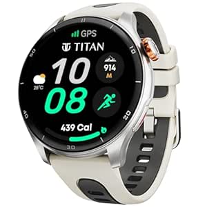 Titan Celestor Smartwatch with 1.43” AMOLED Display & AOD|60Hz Fluid Display|Advanced GPS with Altimeter, Barometer & Compass|Piezoelectric Crown|BT Calling|NitroFast Charge|Upto 7 Day Battery|3ATM