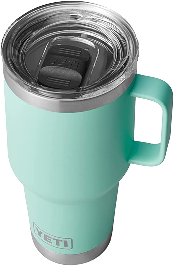 YETI Rambler 30 oz Travel Mug, Stainless Steel, Vacuum Insulated with Stronghold Lid, Seafoam