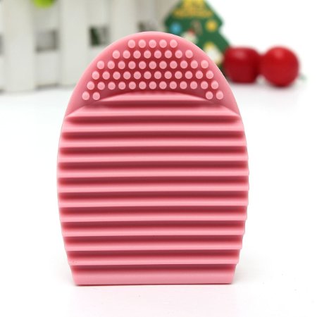 KINGSO Multifuntional Cleaning Cosmetic Makeup Brush Tool Face Massage Tool Silicone Foundation Cleaner Finger Glove Pink