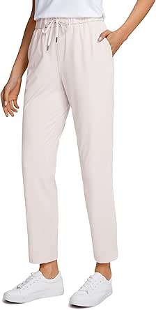 CRZ YOGA Womens 4-Way Stretch Ankle Golf Pants - 7/8 Dress Work Pants Pockets Athletic Travel Casual Lounge Workout