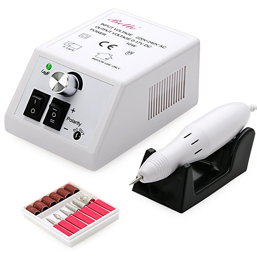 Belle Electric Nail Drill Electric File Machine with CE Certificate,220V (White)