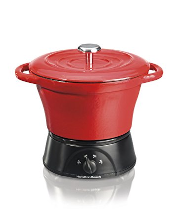 Hamilton Beach Party Crock Cast Iron Dutch Oven, Red (33410)