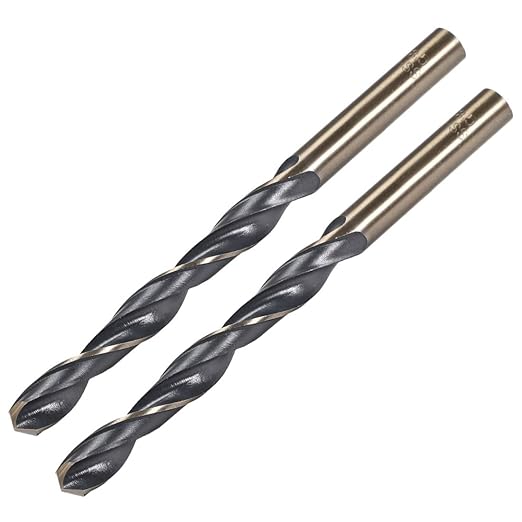 uxcell Reduced Shank Twist Drill Bits 8.5mm High Speed Steel 4341 with 8.5mm Shank 2 Pcs for Stainless Steel Alloy Metal Plastic Wood